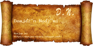 Demjén Noémi névjegykártya